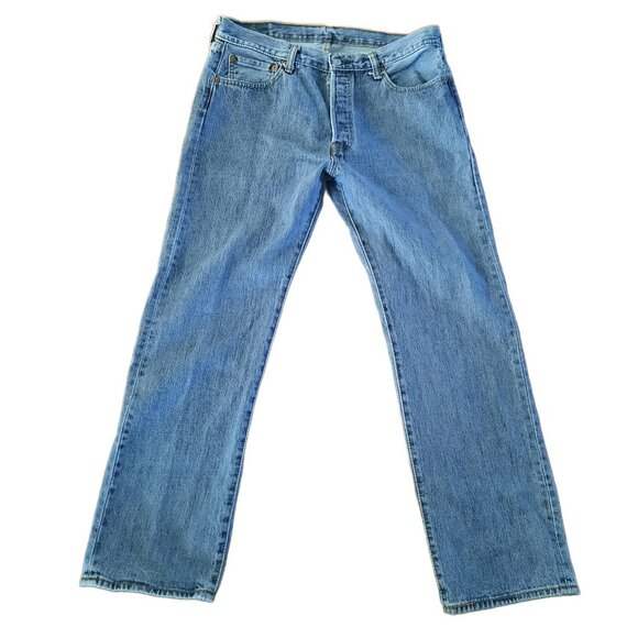 Levis 501 Jeans Mens Jeans 34 x 30 Stonewash 501-0193 Button Fly - Picture 2 of 12